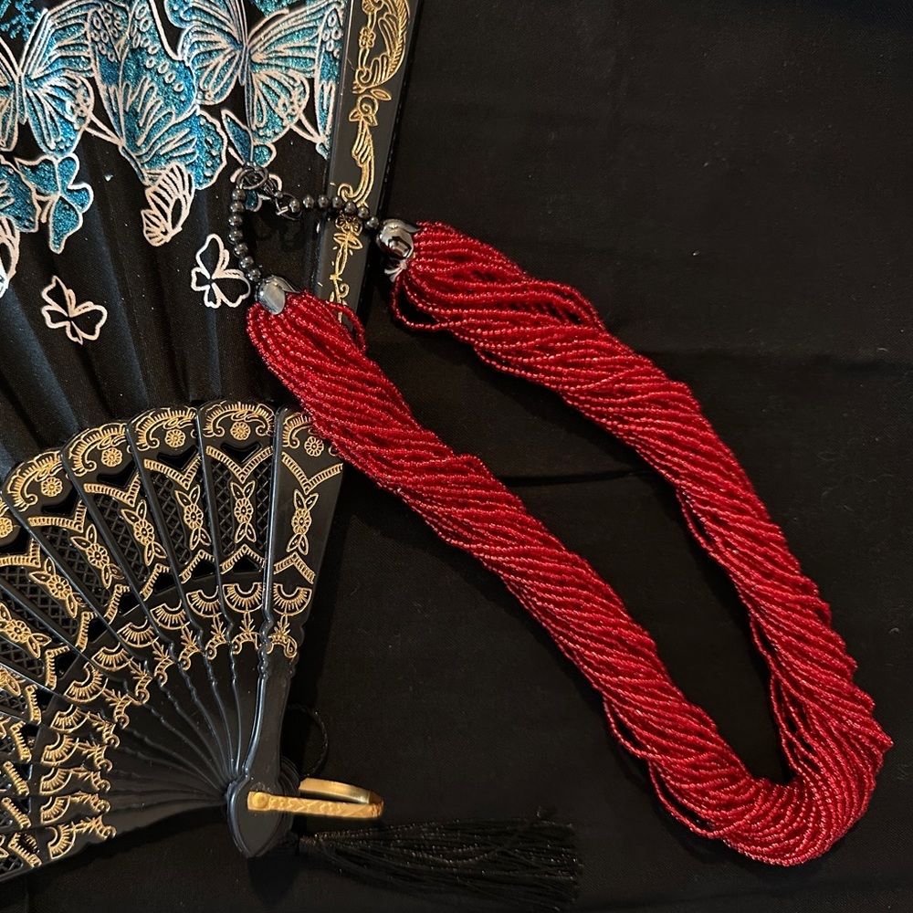 Red Vintage Strand Necklace